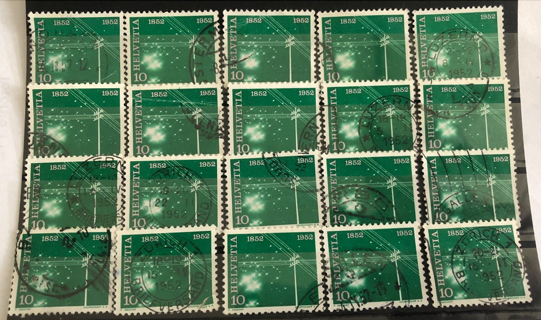 Alle Briefmarken: Nr.310 Steckkarte mit Stempel – Gebraucht aus Aarau von Billa007