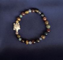 Schildkröte handmade Silber - Edelstein Armband