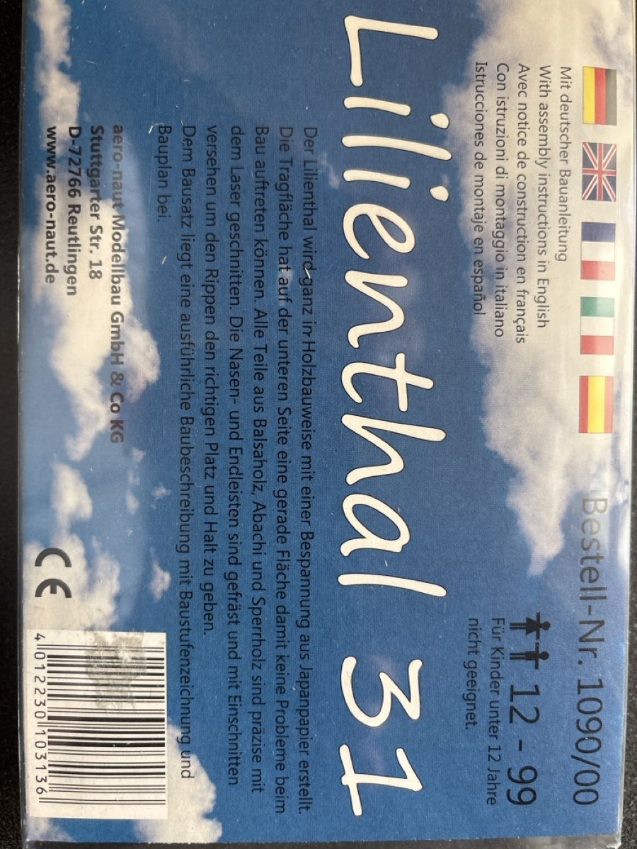 Kit di modellismo & Modellini statici: Segelflieger Modellbausatz Lilienthal 31 – Nuovo e nell'imballaggio originale da Unterengstringen venduto da hab_dyp5 2