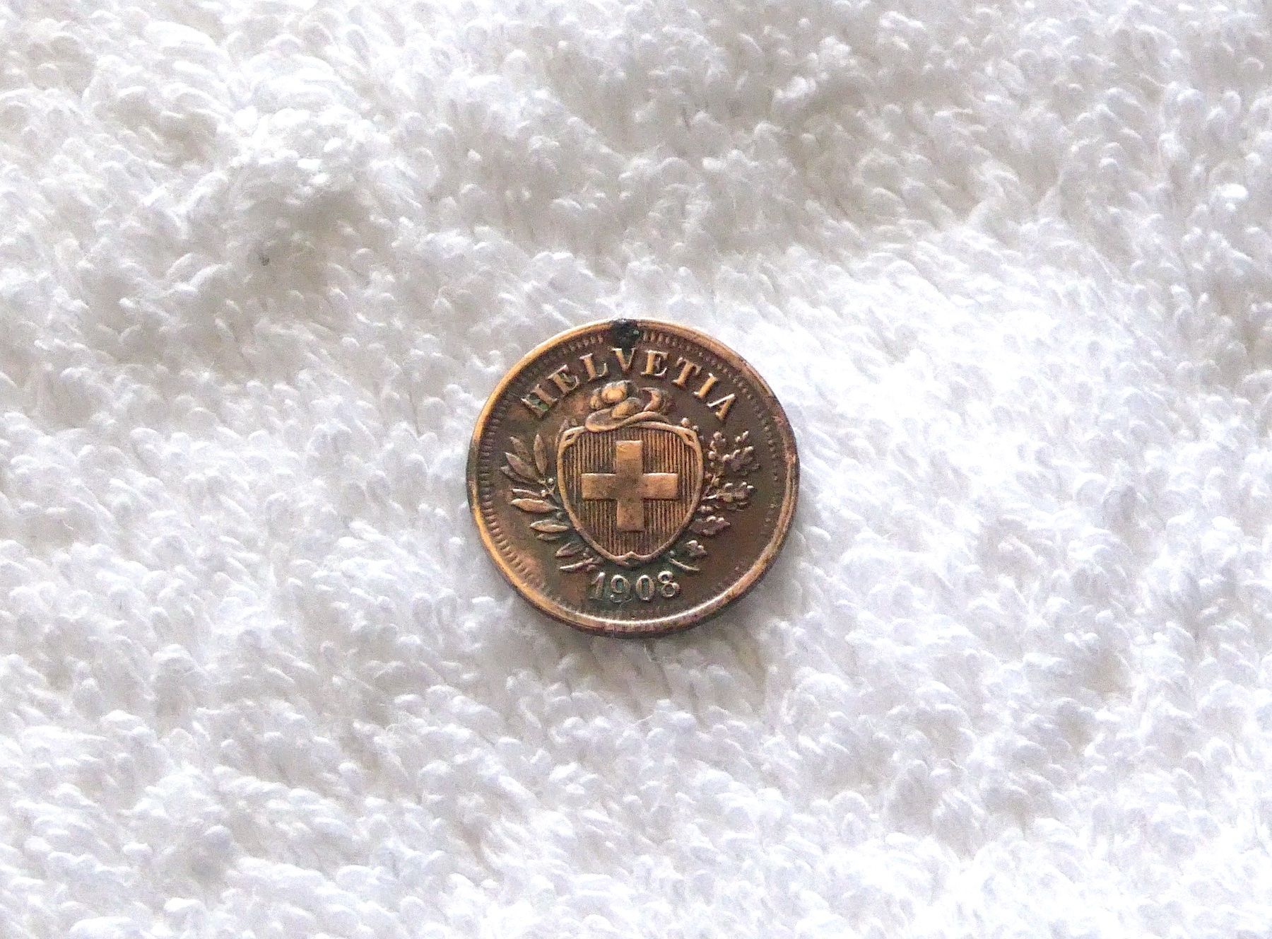 Tutti le monete: 1 centime/Rappen 1908 abart – Usato da Nyon venduto da Ilmi09 1