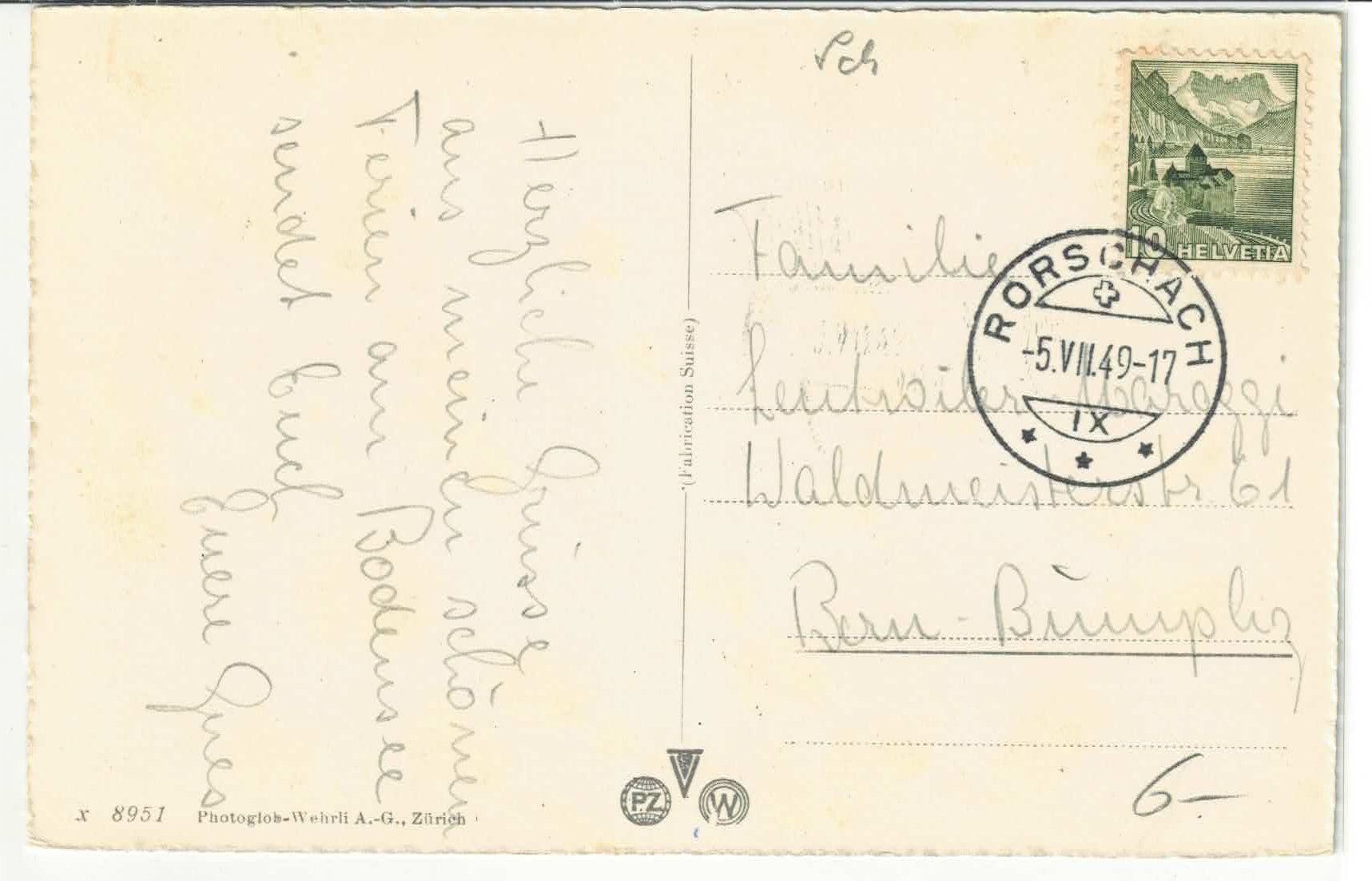 Cartoline postali: Rorschach vom Rorschacherberg aus gesehen – Usato da Ettingen venduto da Kartenplanet 1