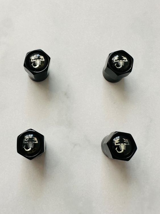 Ventilkappe Set Metall "Würfel Schwarz" 4 Stück Für Autoreifen Ventil