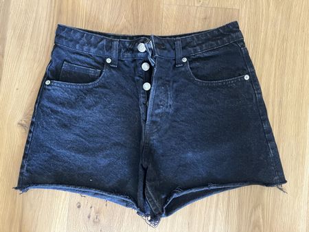 Black jeans shorts, size 38