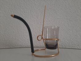 Mid Century Salzstangen Brezelhalter 50er 60er Vintage Glas