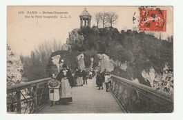 Postkarte Paris Buttes-Chaumont Pont Suspendu, FR 1908