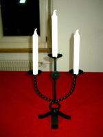 Schmiedeeiserner Kerzenständer 3-Armig 32cm, gut erhalten