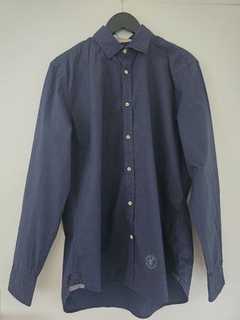 Marc O'Polo Herrenhemd Slim Fit Gr. XL (43/44) – Blau Punkte