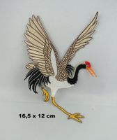 KRANICH - Aufnäher - Aufbügler - Stickerei - 16,5x12cm