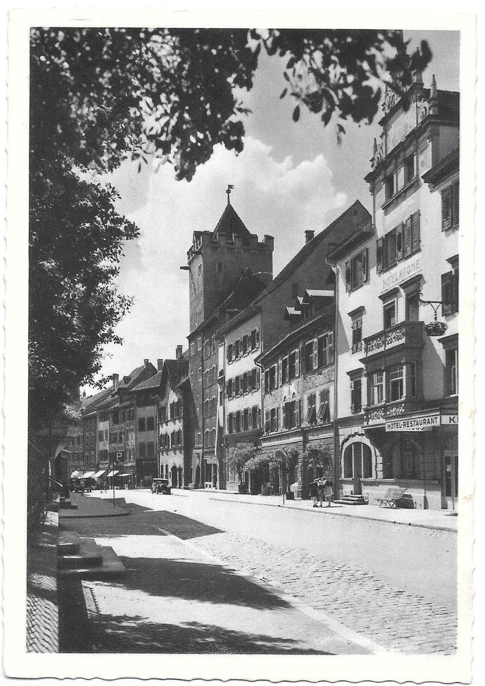 Cartoline postali: Rheinfelden Marktgasse mit Hotel Krone – Usato da Olten venduto da clotaldi