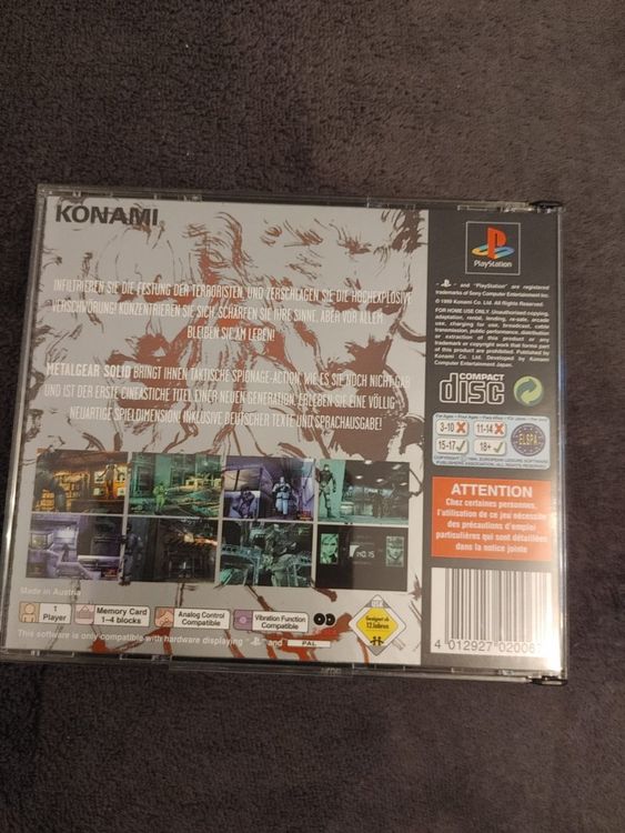 Jeu PlayStation 1 - METAL GEAR SOLID + Démo SILENT HILL - Bon état, Version Française