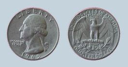 Quarter Dollar Münze 1965 sehr selten und Sammlerstück