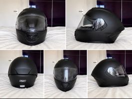 Casque moto intégral noir mat