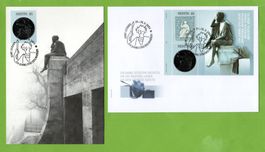2004 150 J. Strubelmarken Maxikarte + Brief