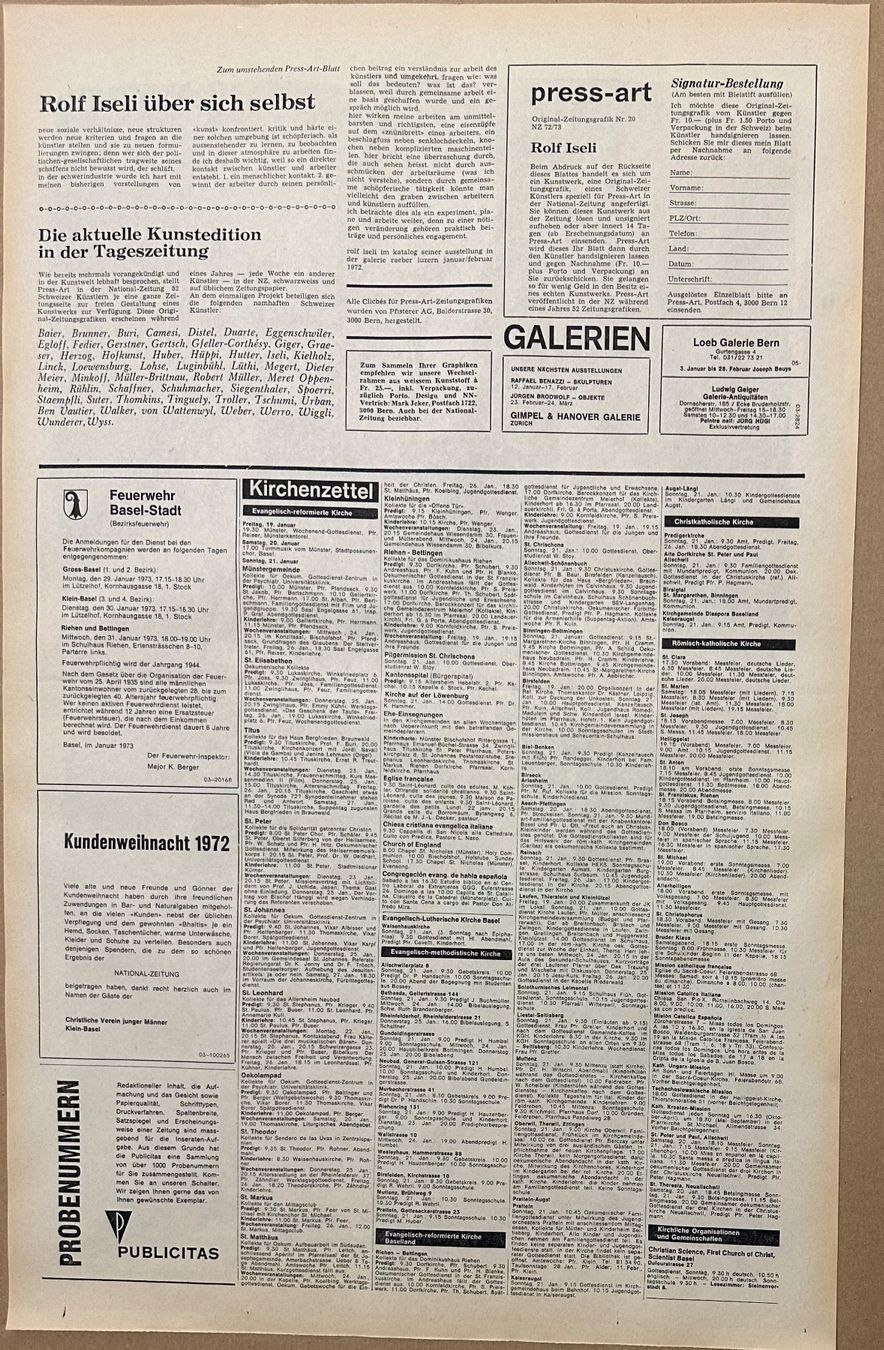 Foto & Immagini: ROLF ISELI OFFSETRUCK PRESSART BASEL 1973 HANSIGNIERT – Usato da Gersau venduto da kunst-online 2