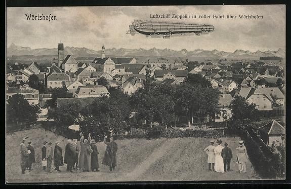Foto & Poster: Wörishofen, Luftschiff Zeppelin in voll – Usato da Berlin venduto da bartko-reher