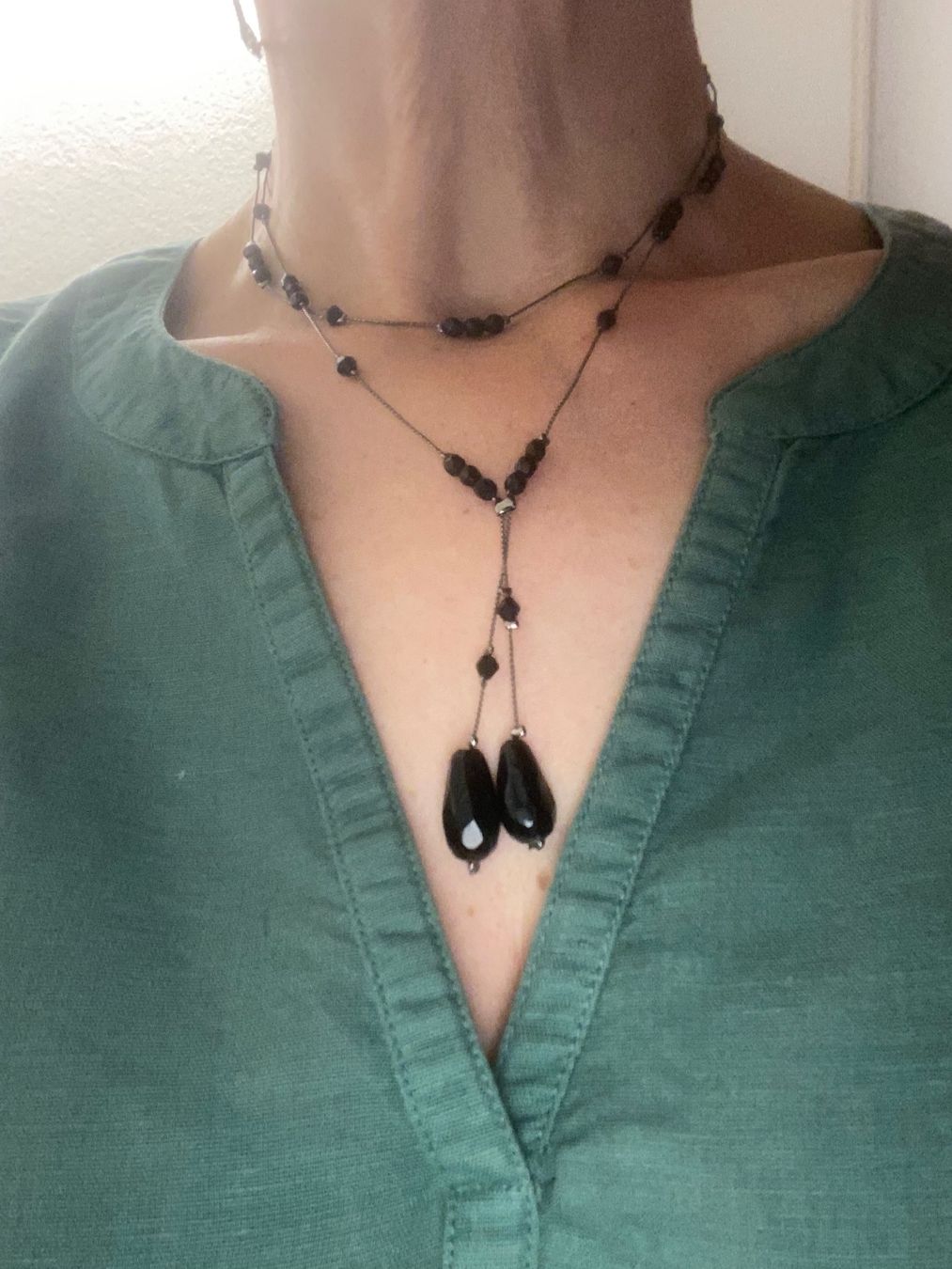 Catenine: Collier Halskette und Ohrringe schwarz – Usato da Oberrohrdorf venduto da Desteny1 1
