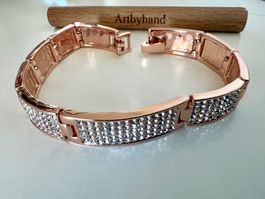 Roségold Armband funkelnde Kristalle Glitzer Edel Cocktail