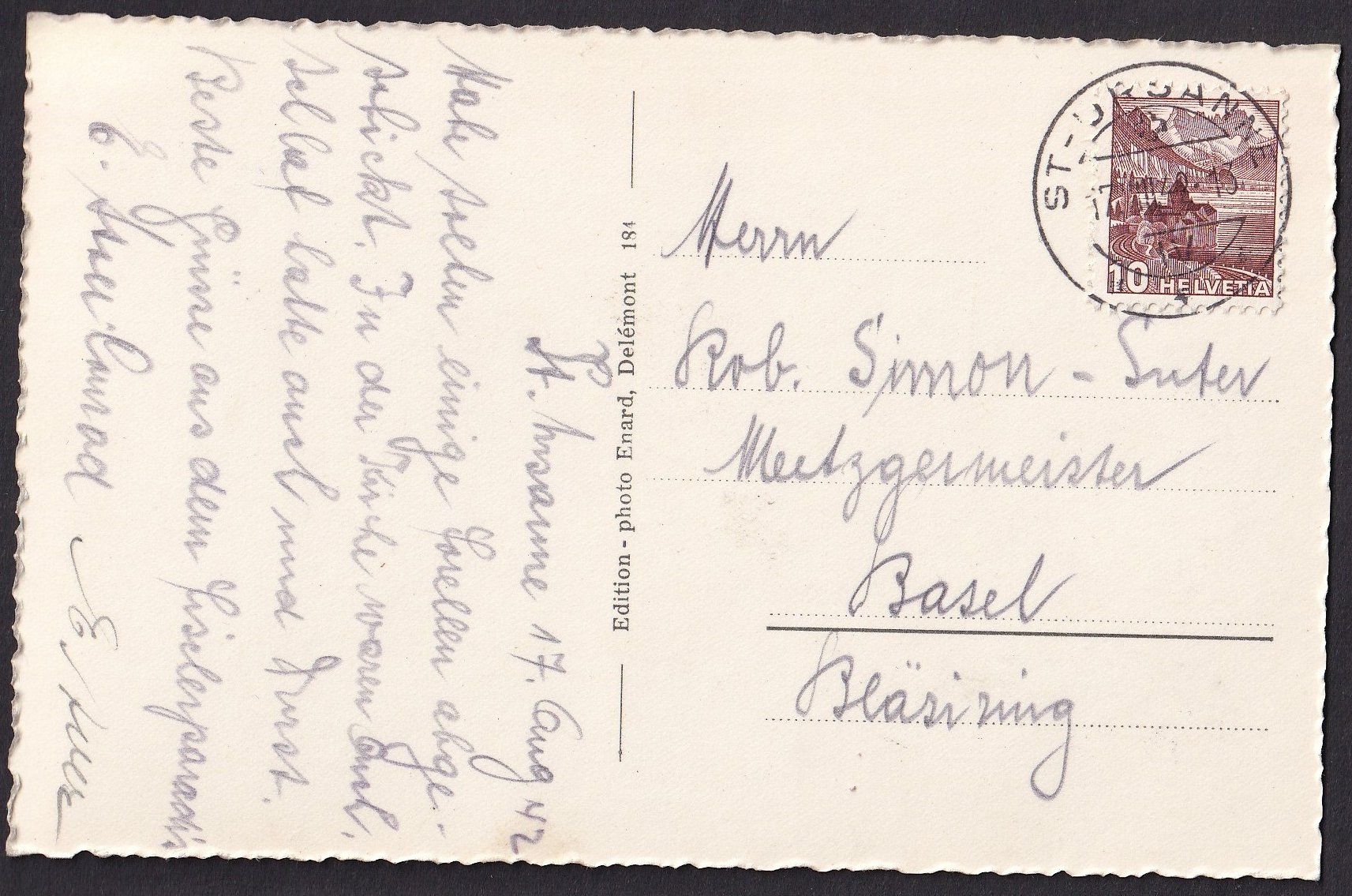 Cartoline postali: St. Ursanne Stadtansicht – Usato da Olten venduto da clotaldi 1
