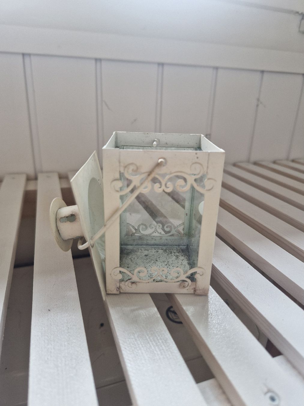 Lanterne: Kleines weisses Laternchen, Vintage Stil – Usato da Weggis venduto da Oswadan 1