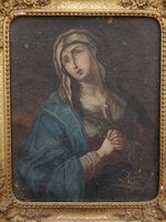 Huile sur toile avec cadre à la feuille d'or (année 1732)
