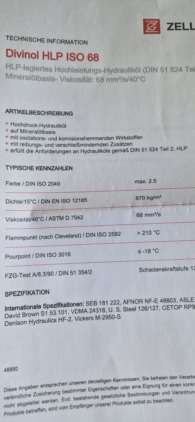 Huiles et additifs: Hydrauliköl – Neuf (Voir description) à Fischenthal par sackblitz 2