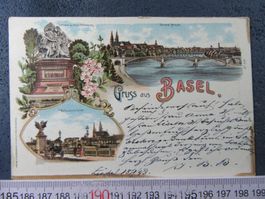 BASEL 1898 3BILD-LITHO AK-BS