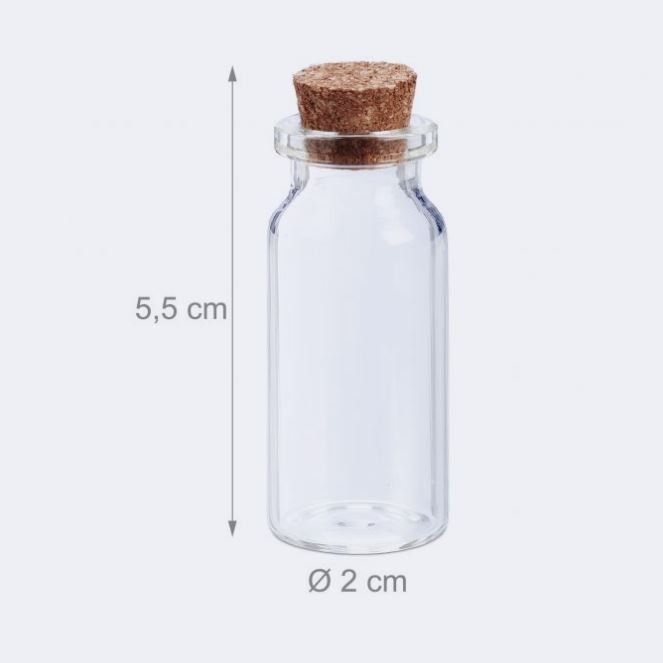 Gas-Geräte & -Technik: Mini Glasfläschchen mit Korken 60er Set – Neu und originalverpackt aus Gerlafingen von Tsuru 3