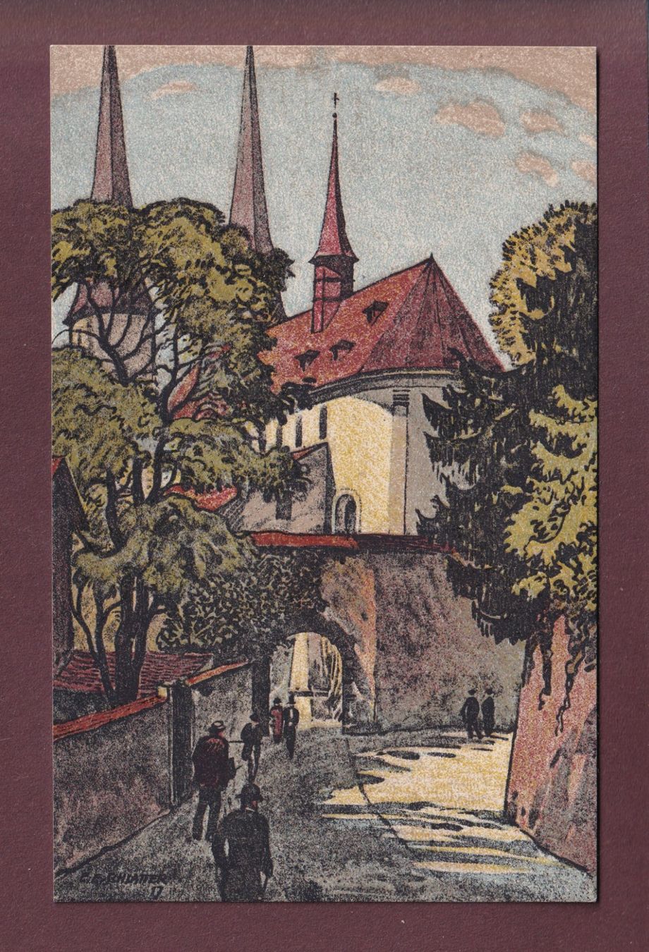 Cartoline postali: LUZERN - Hofkirche - Schlatter – Usato da Pully venduto da nicecards