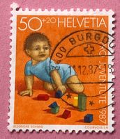 Nr.J 304 Kriechendes Kind Pro Juventute GESTEMPELT 1987    
