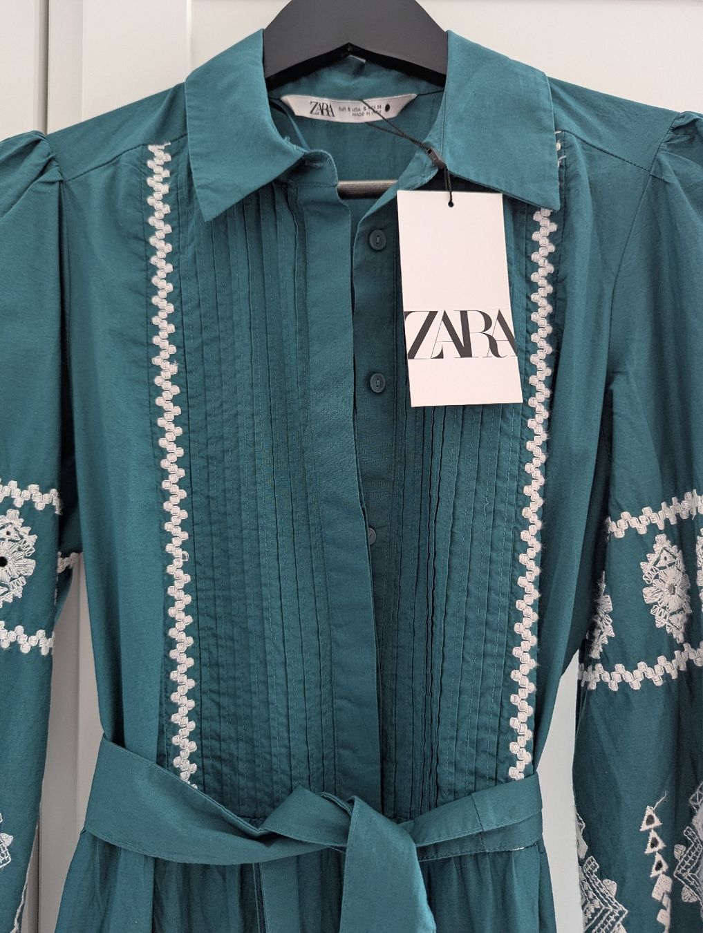 Zara Vestiti: Besticktes Kleid Petrol Farben.Gr. S. – Nuovo e nell'imballaggio originale da Winterthur venduto da losa_p966 2