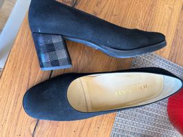 BRUNATE - Pumps en Cuir Sauvage Noir - 39.5