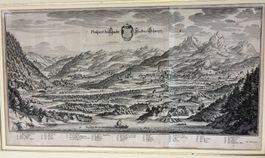 Stich mit Ansicht von Schwyz 1654 nach dem Dorfbrand