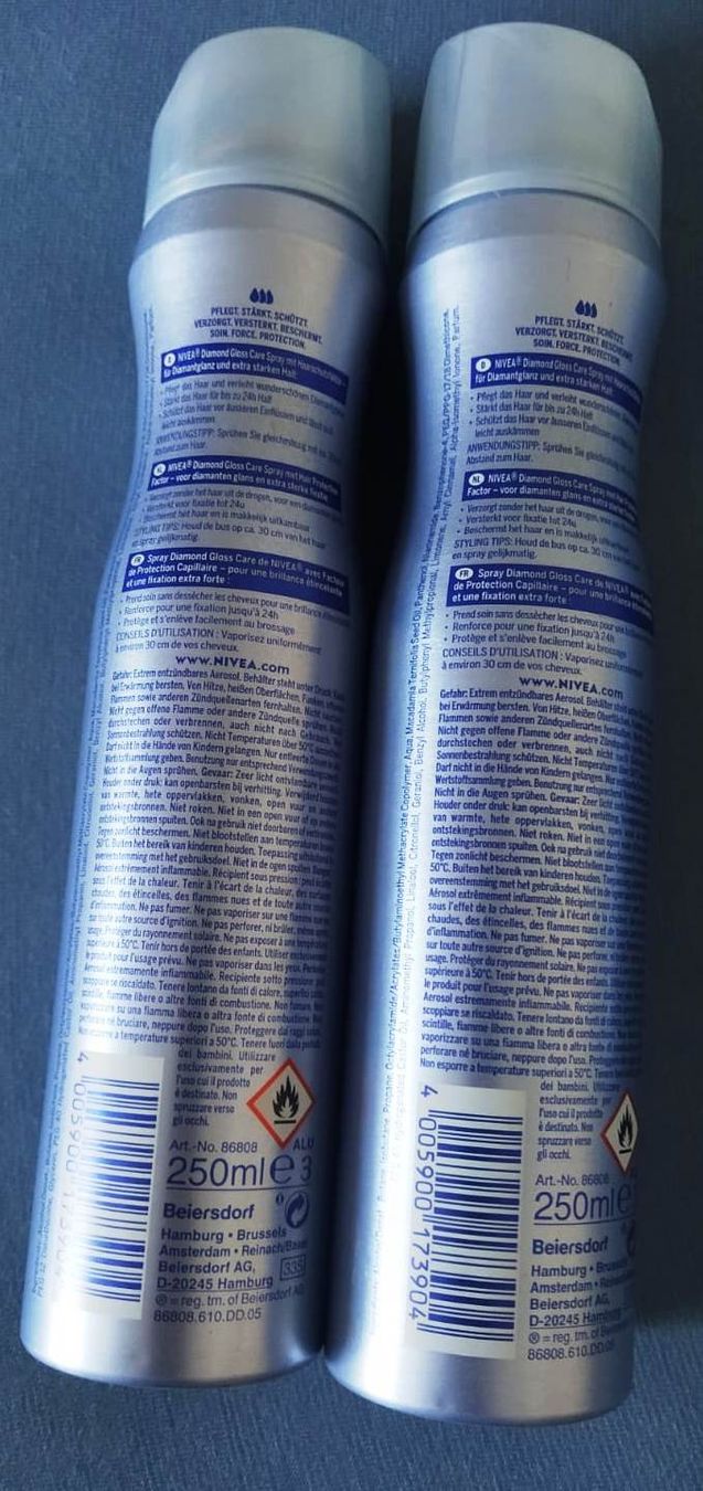 Nivea Prodotti per capelli: Spray Nivea Diamond Gloss Care Styling , Extra Stark -2 Stk- – Nuovo e nell'imballaggio originale da Zürich venduto da 1980ale 2