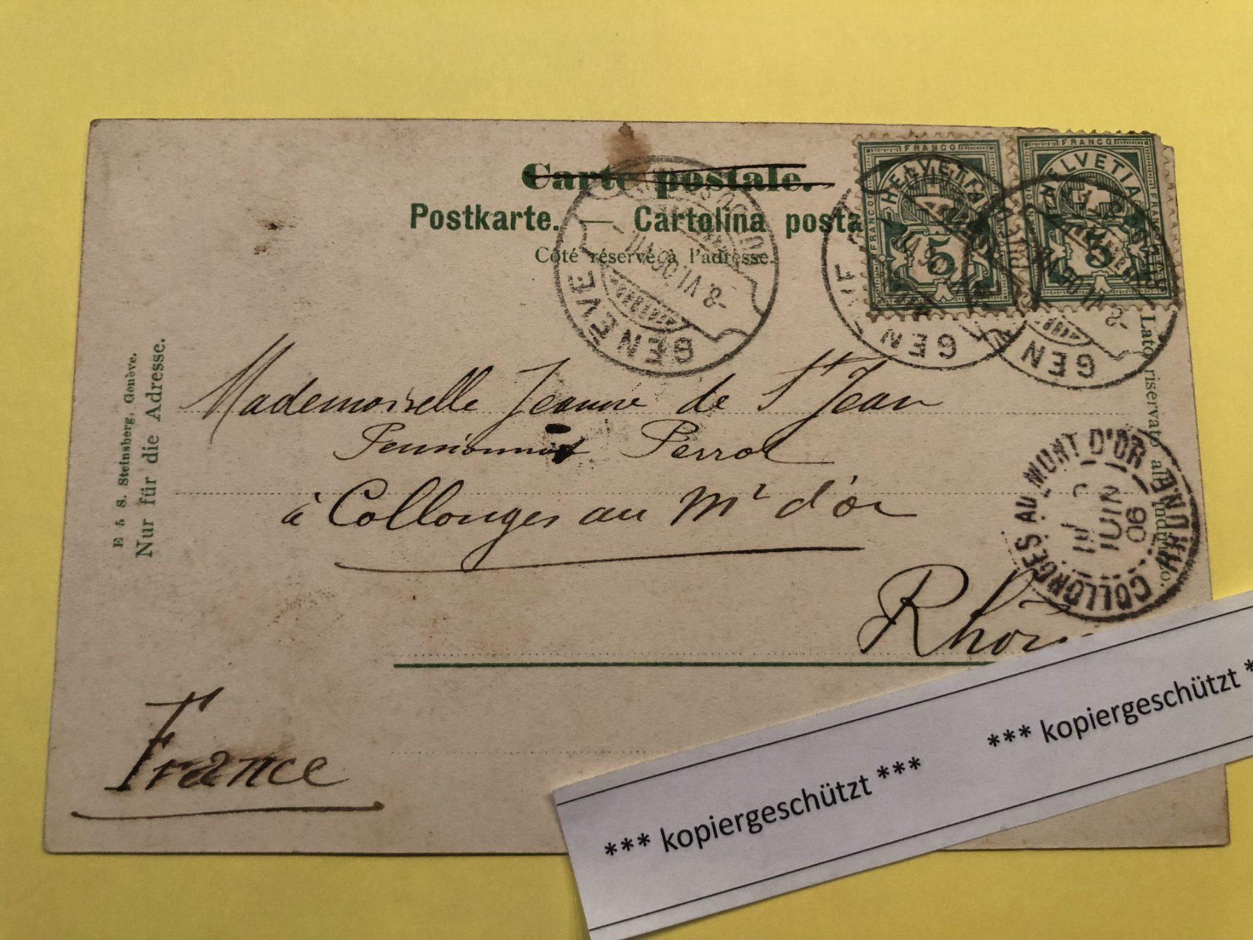Cartes postales: Genève, Monument Brunswick, AK alt, 8.6.1906 – D'occasion à Hefenhofen par Bierinder 1