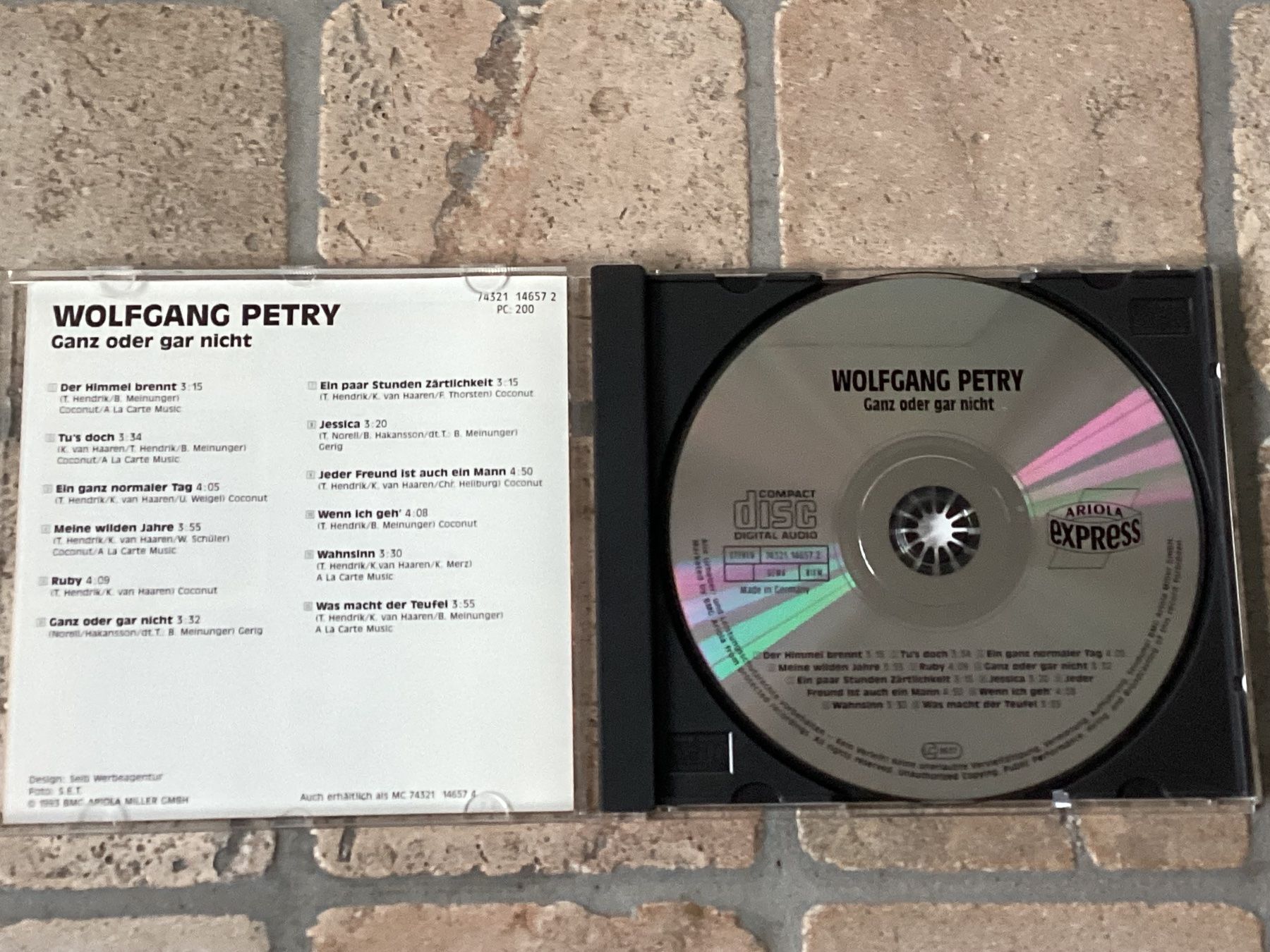CD: Wolfgang Petry, Ganz oder Gar nicht, 1993, – Usato da Mörschwil venduto da Monzar 1