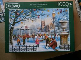 Puzzle 1000 Teile Festive Skaters (England)