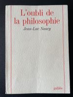 L'oubli de la philosophie