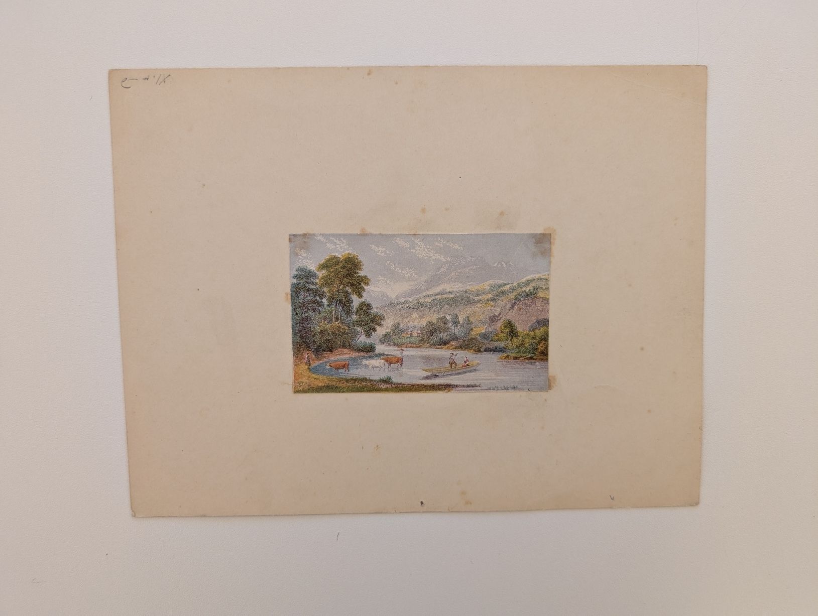 Foto & Immagini: Antikes Aquarell Landschaftsmalerei Kühe am Fluss – Usato da Walzenhausen venduto da Patrik23