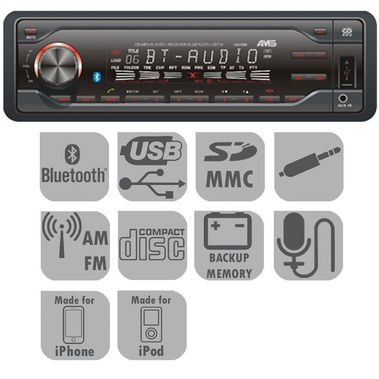 Autoradio 12 V mit Bluetooth, CB710