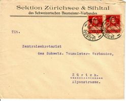 Brief, Baumeisterverband Zürichsee & Sihltal 1921