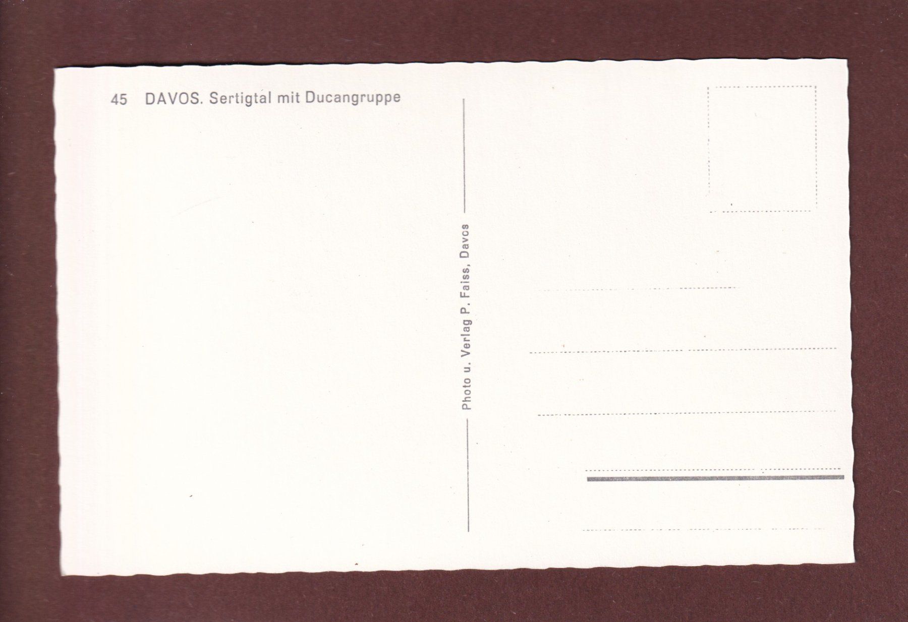 Cartoline postali: DAVOS - Sertigtal - Duncangruppe – Usato da Pully venduto da nicecards 1