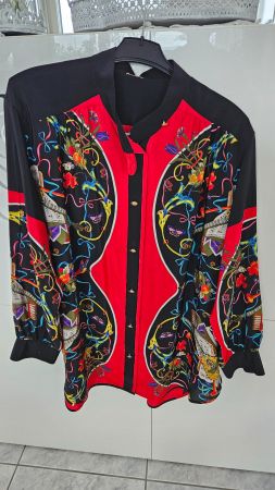 Elegante Bluse, Gr. 52, farbenfroh, top Zustand!