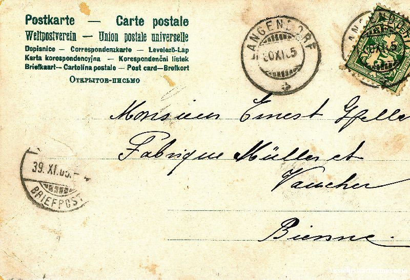 Cartoline postali: Solothurn -St. Ursenkirche Gruss .. 1905 – Usato da Emmenbrücke venduto da teestube 1