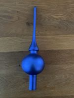 Spitzenbaumkugel blau matt Glas Weihnachtsbaumschmuck 28cm
