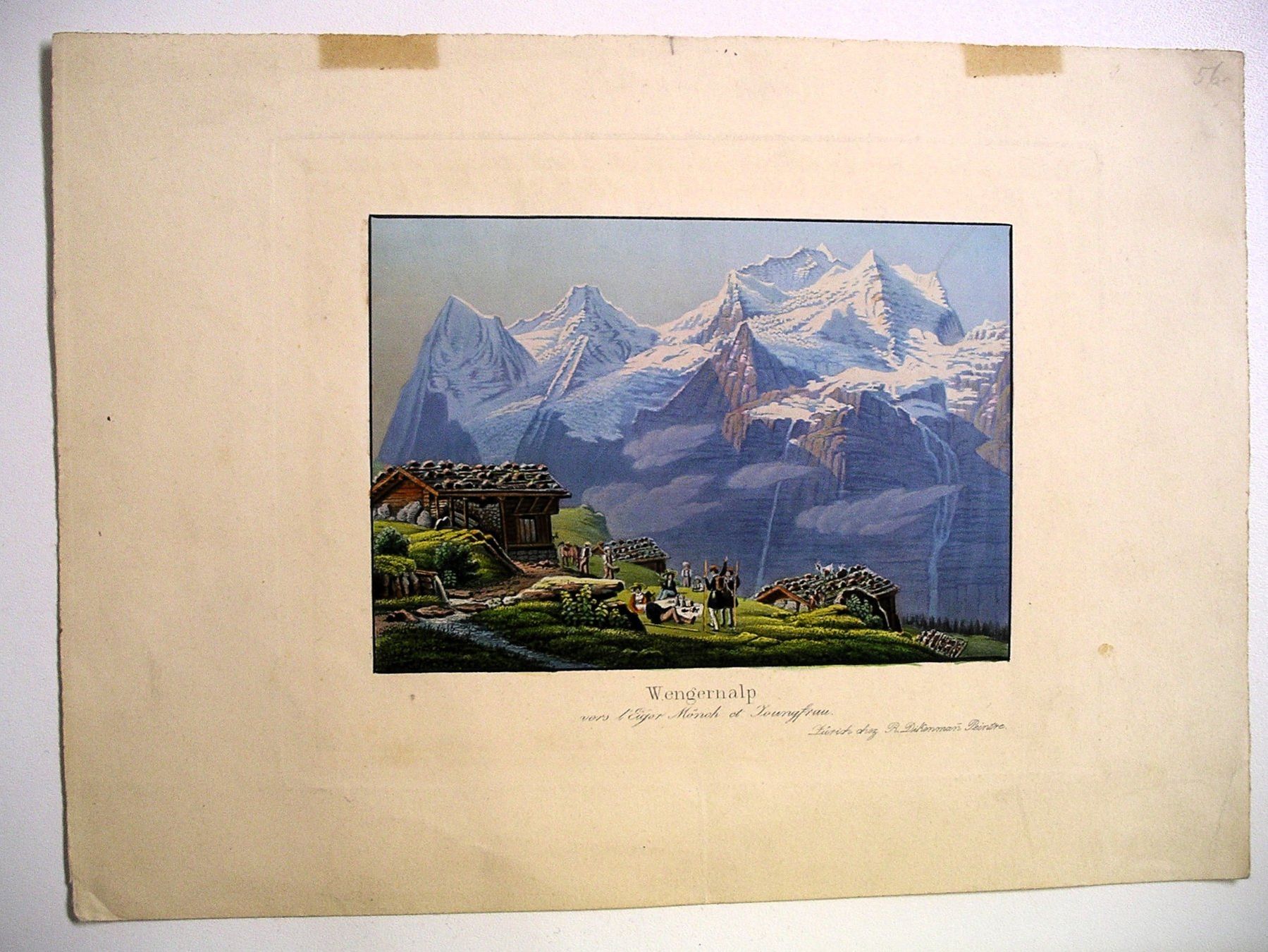 Incisioni: Aquatinta von DICKEMANN, WENGERNALP, Eiger Mönch & Jungfrau – Usato da Oberhofen am Thunersee venduto da luuping99 1