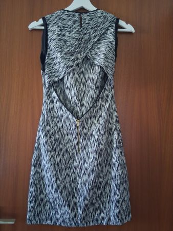 SANDRO Kleid rückenfrei mit Seidenbesatz Gr.1 (XS)