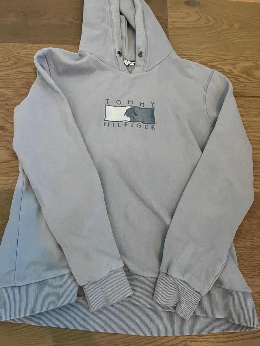 Tommy Hilfiger Maglioni & Felpe: Pull Tommy Hilfiger à capuche  bleu clair logo cheval taill – Nuovo (secondo la descrizione) da Forch venduto da syl_l2dx