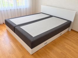 IKEA Boxspringbett 160 × 200 cm mit Schubladen und Kopfteil