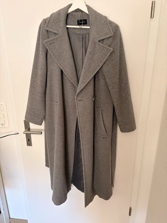 Mantel M&S grau lang klassischer Schnitt Grösse 42