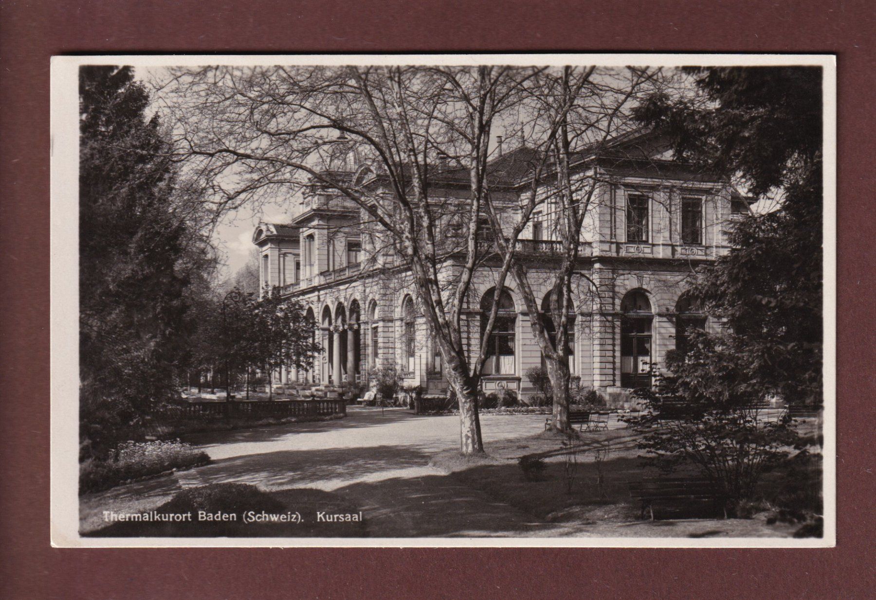 Cartoline postali: BADEN - Kursaal – Usato da Pully venduto da nicecards
